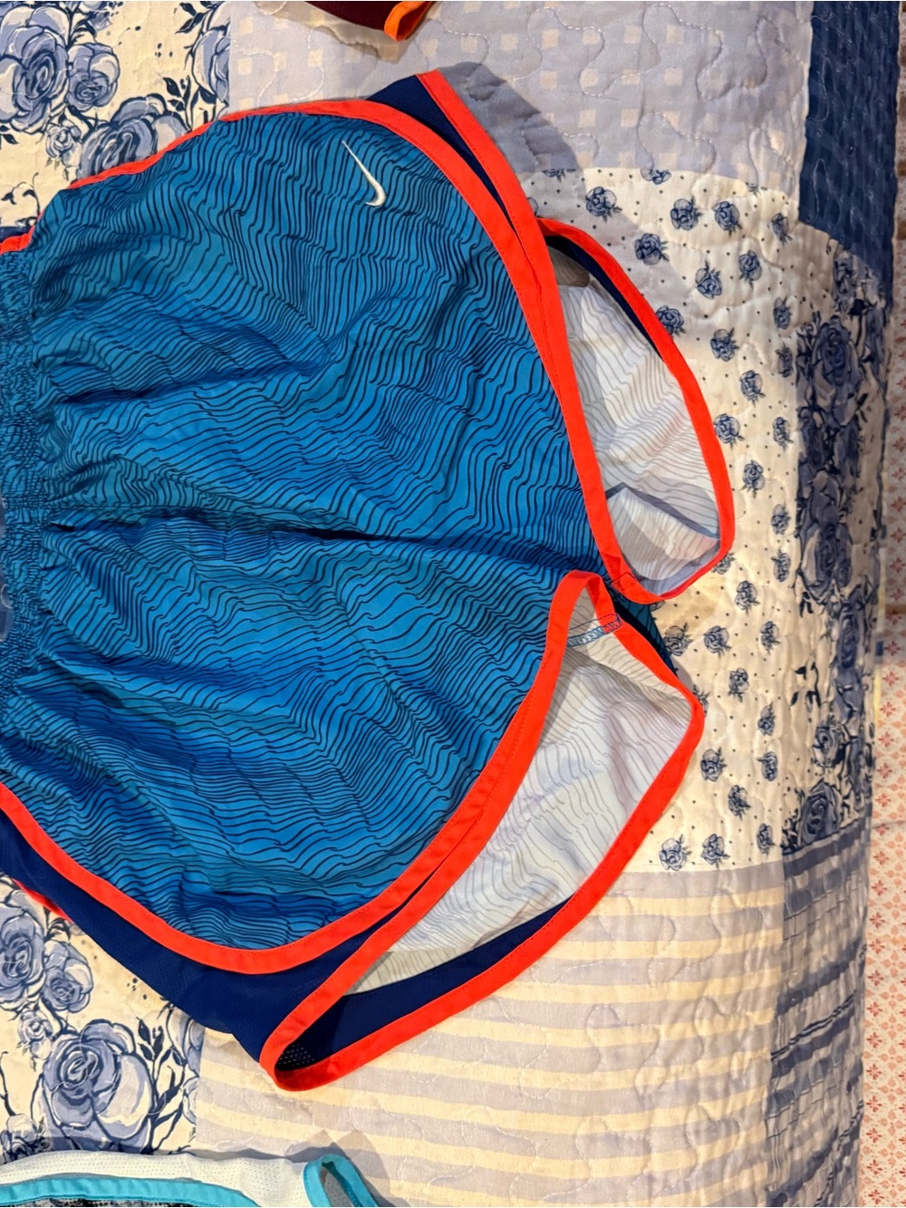Nike Women’s Blue Swim Shorts with Coral Trim